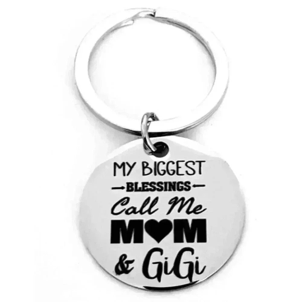 Blessing Is Call Me Mom And Gigi Keychain